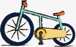 玩具蜡笔蜡笔画自行车高清图片