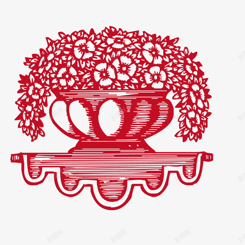 红色装饰盆栽插画png免抠素材_88icon https://88icon.com 丝网印刷 印章 复古 手绘 插画图 版画 红色 红色矢量装饰图案 艺术 装饰 装饰花卉