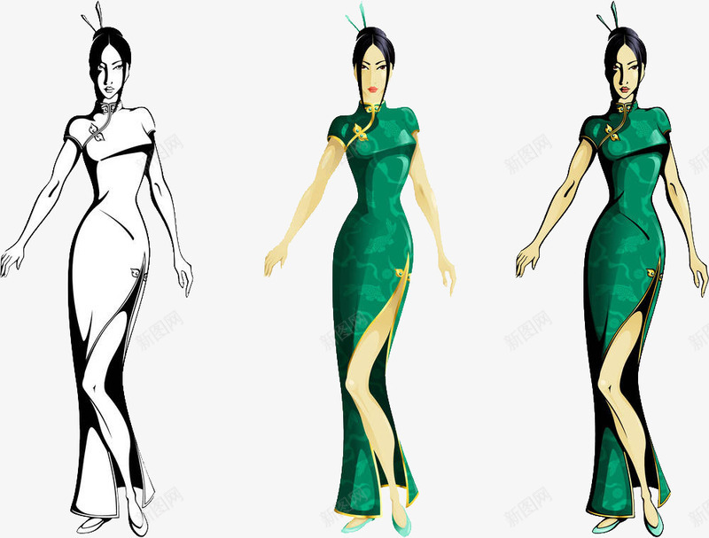 手绘人物插图穿旗袍的性感女人png免抠素材_88icon https://88icon.com 人物插图 性感女人 手绘 服装设计 穿旗袍 穿旗袍的女人 身体曲线