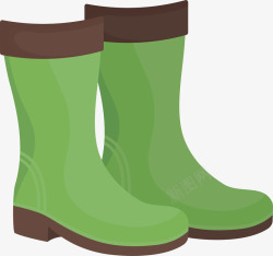 绿色的雨鞋矢量图素材