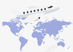 全球地图飞机素材