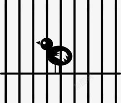 关起约束自由笼子里的小鸟图标高清图片