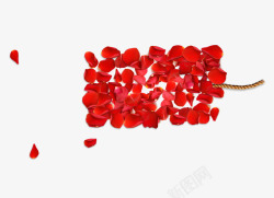红玫瑰花瓣素材