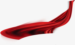 手绘红色漂浮丝带海报装饰素材