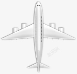 飞行的大型白色飞机素材