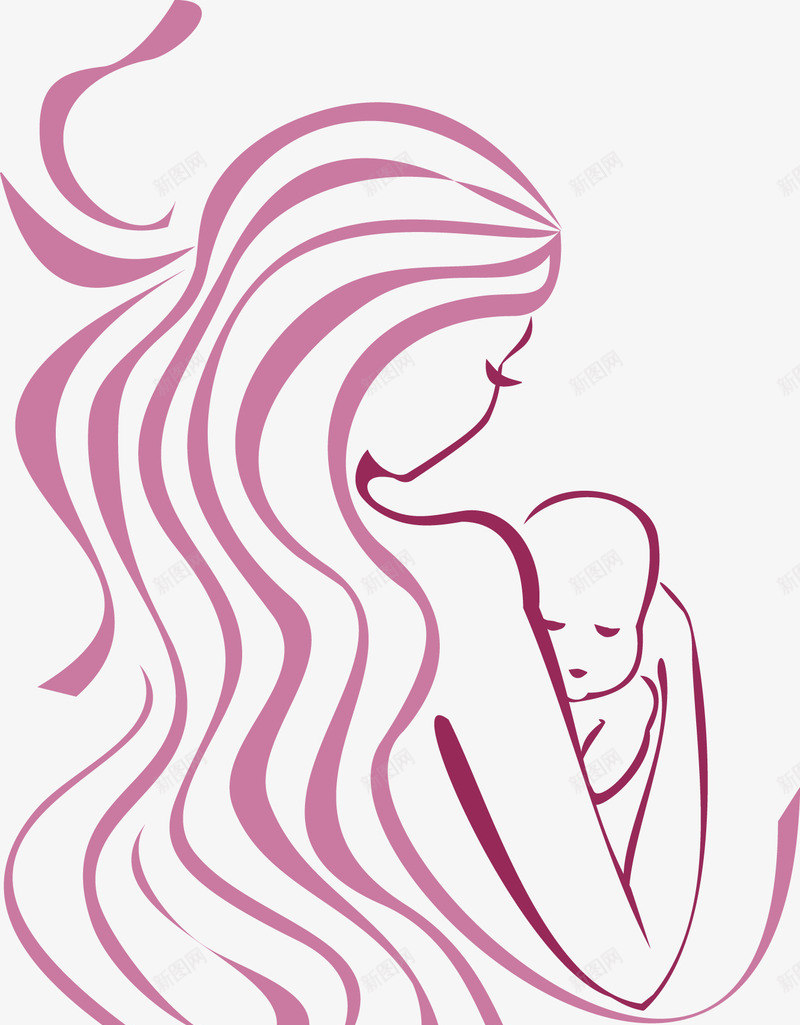动感优美头发曲线png免抠素材_88icon https://88icon.com 优美 优美曲线 动态 动感 头发曲线 妈妈婴儿 抱着孩子