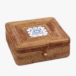 手工盒子竹编茶叶盒高清图片