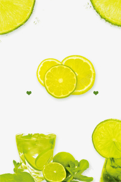 清新夏季柠檬水果背景素材