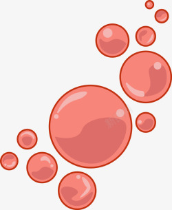 红色冒气泡卡通红色气泡组合高清图片