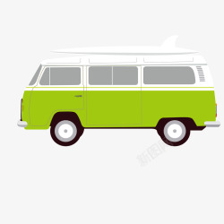 绿色公交车矢量图素材