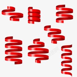 红色螺旋丝带素材