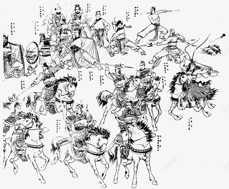 线描古代人物png免抠素材_88icon https://88icon.com 中国风 兵器 古典 古风 打仗 武侠 武将 线描