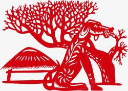 生肖狗剪纸素材