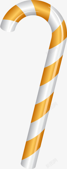 黄白条纹组合拐杖节日装饰素材