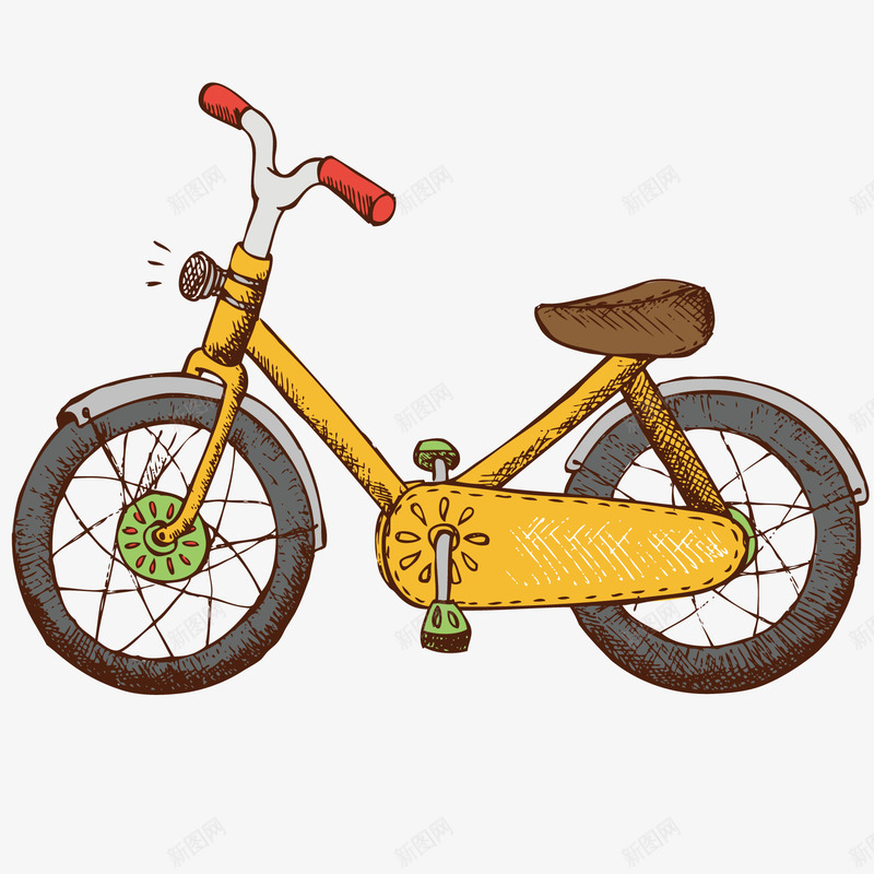 卡通儿童玩具矢量图ai免抠素材_88icon https://88icon.com 交通工具 卡通 手绘 玩具 自行车 矢量图