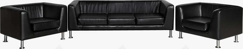 家具组合png免抠素材_88icon https://88icon.com 家具 沙发 皮质 黑色