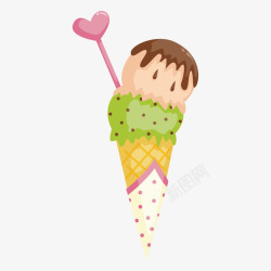 夏天可爱冰淇淋插画矢量图素材