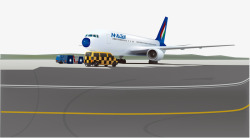 彩色大型客机卡通彩色机场跑道客机起飞高清图片