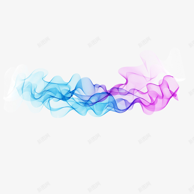 蓝紫色曲线png免抠素材_88icon https://88icon.com 几何 曲线 色拼 蓝紫色