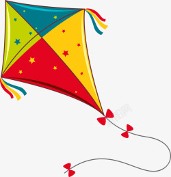 放风筝的童年彩色卡通飞行风筝高清图片