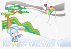 放风筝的兔子卡通兔子高清图片