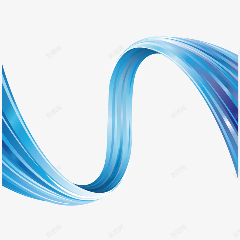 蓝色曲线和波浪线png免抠素材_88icon https://88icon.com 曲线 波浪线 矢量曲线