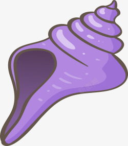 夏季海滩紫色海螺矢量图素材