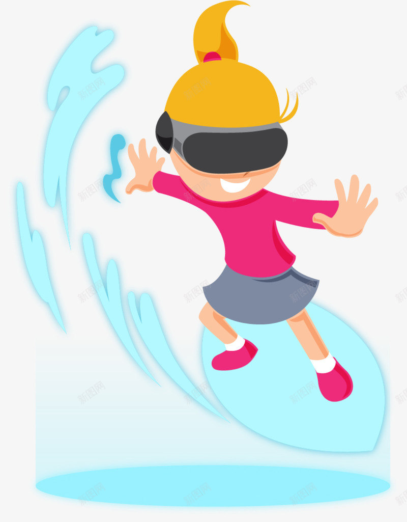 激情冲浪的小女孩png免抠素材_88icon https://88icon.com 冲浪运动 夏季 小女孩 戴着vr眼镜 激情冲浪 虚拟眼镜