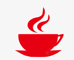 红色杯子茶印矢量图素材