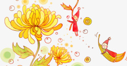 秋天菊花装饰图案素材