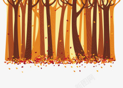秋日的森林矢量图素材