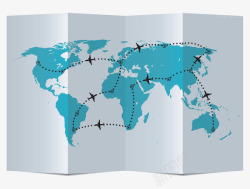 飞机的飞行路线世界地图册高清图片