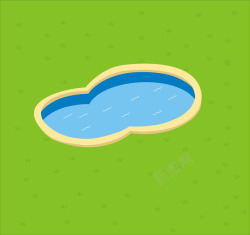 夏季手绘泳池素材