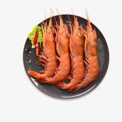 美食虾类西餐插画素材