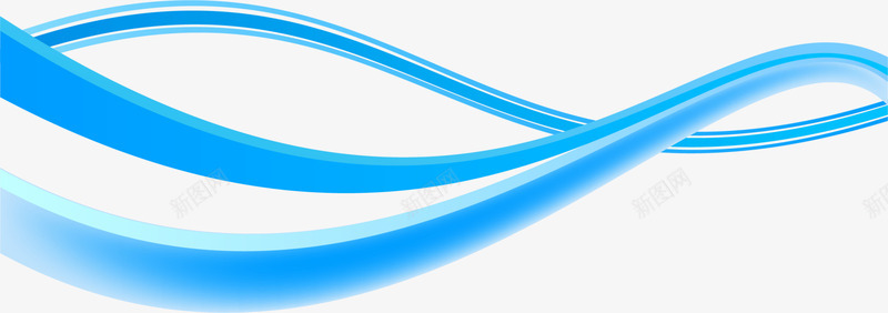蓝色曲线线条png免抠素材_88icon https://88icon.com 图案 曲线 清新 简约 纹路 线条 蓝色 装饰图案