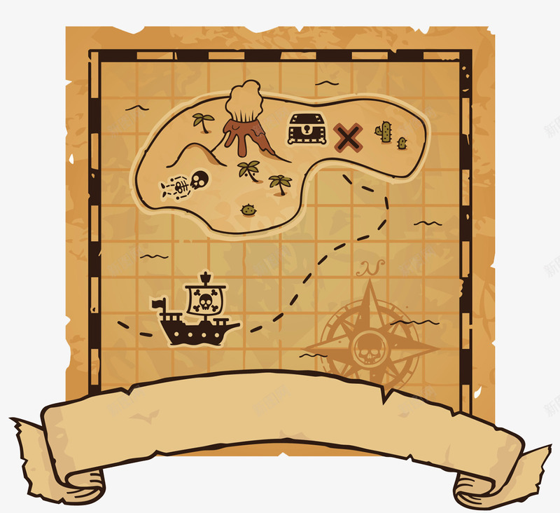 古代海盗航海地图png免抠素材_88icon https://88icon.com 古代地图 寻宝 海盗 路线