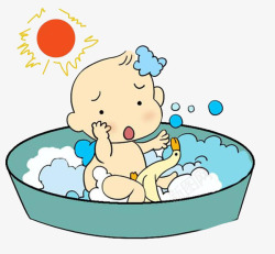 婴儿浴盆宝宝洗澡的玩具高清图片