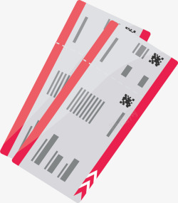 红色旅游季飞机票矢量图素材
