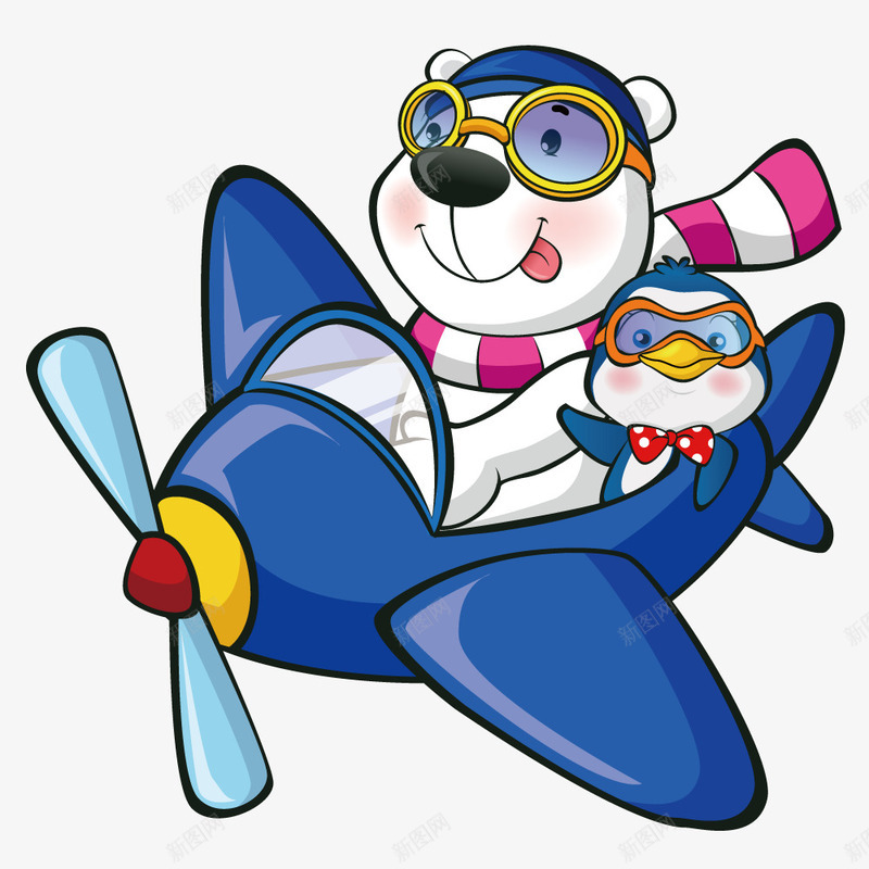 开飞机的北极熊png免抠素材_88icon https://88icon.com 动物 北极熊 卡通 飞机