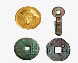 方孔古代钱币片高清图片