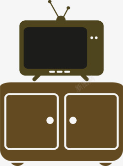 电视现代家具组合矢量图素材