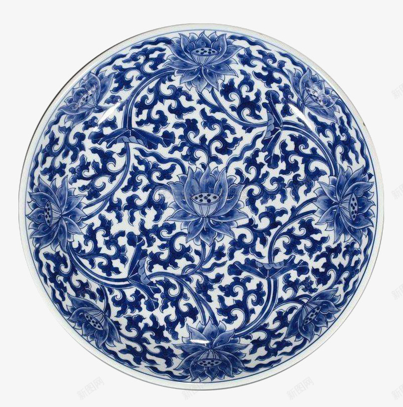 康熙青花缠枝莲大盘png免抠素材_88icon https://88icon.com 古代器具 大盘 康熙 缠枝莲 老古董 花纹 青花瓷