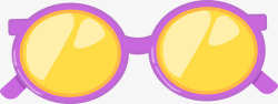 黄色太阳镜黄色卡通扁平眼镜高清图片