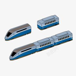 蓝色的小火车蓝色火车矢量图高清图片
