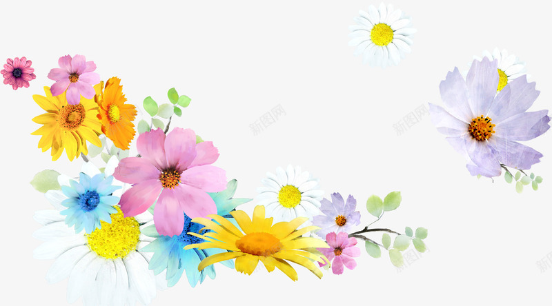 的彩色夏季花朵边框装饰png免抠素材_88icon https://88icon.com 夏季 彩色 花朵 装饰 边框