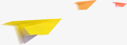 黄色放飞纸飞机造型素材
