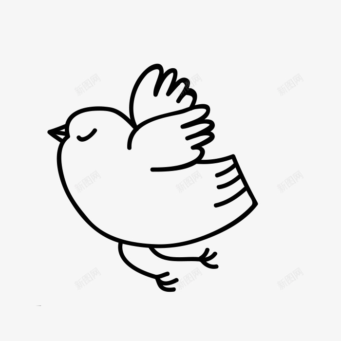 简笔小鸟png免抠素材_88icon https://88icon.com 一只 卡通 小鸟 手绘 简图 线条 翅膀 飞翔 黑色