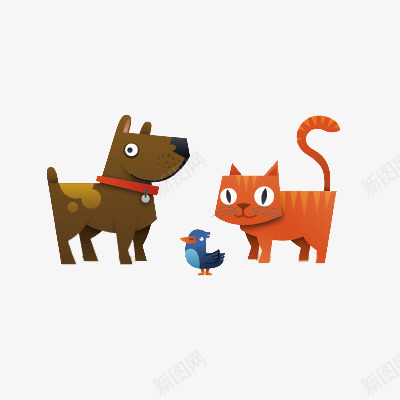 卡通动物png免抠素材_88icon https://88icon.com 动物 卡通 小鸟 狗狗 猫猫