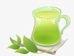 绿色清新果茶素材