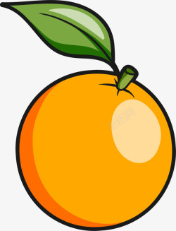 橙色卡通美味橘子素材